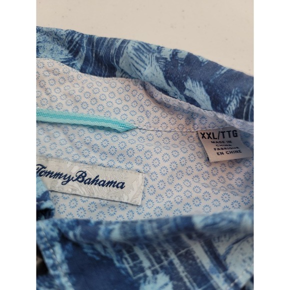 Tommy Bahama Blue Floral Shirt Mens 2XL Button Rayon Hawaiian - Picture 4 of 7